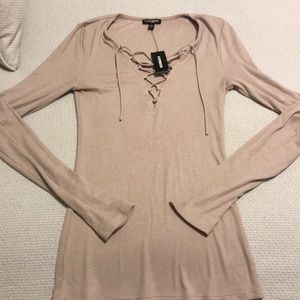 Lace up Express long sleeve tee